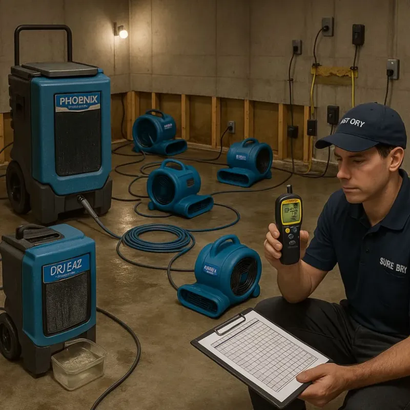 Structural Drying and Dehumidification process in Avon Center, OH